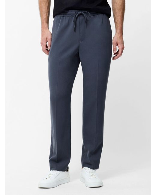 French Connection Blue Elasticated Stretch Slim Fit Trousers for men