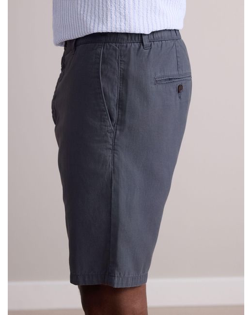 Next White Premium Soft Touch Linen Blend Elasticated Waist Shorts for men