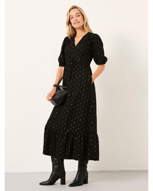 FatFace Black Fatface Milly Metallic Midi Dress