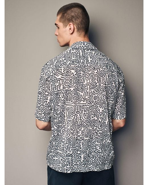 Next Gray Keith Haring Printed Short Sleeve Shirt for men