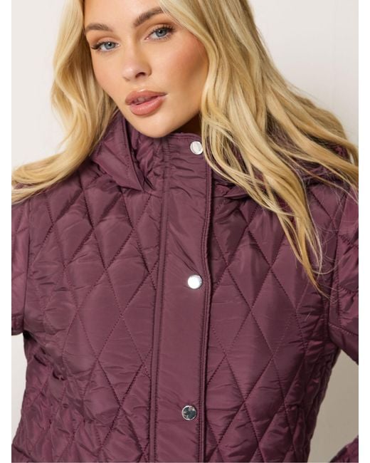 M Com Purple Diamond Quilted Jacket