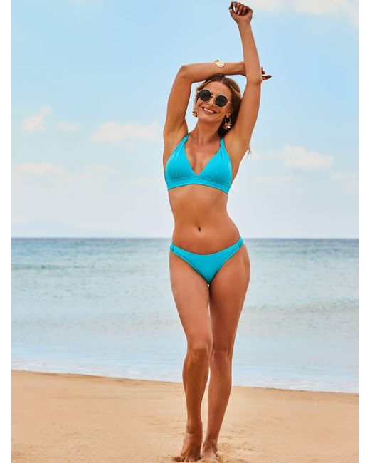 Sosandar Blue Knot Detail Bikini Top