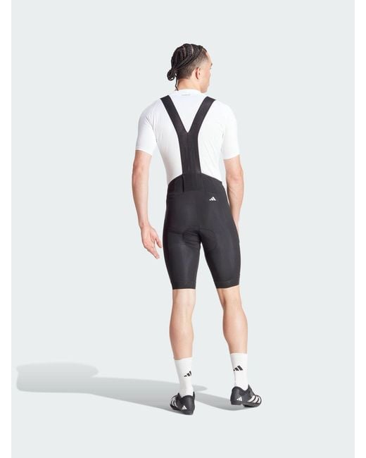 Adidas Blue Essentials 3-Stripes Padded Cycling Bib Shorts for men