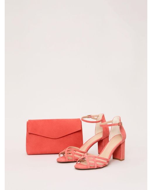 Phase Eight Red Phase Eight Suede Clutch Bag