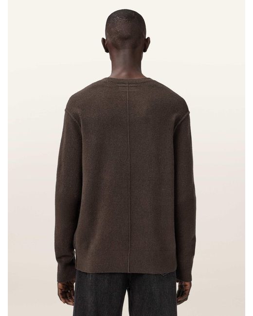 AllSaints Brown Allsaints Statten Crew Jumper for men