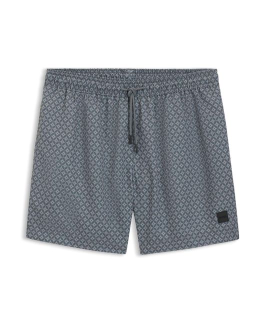Boss Gray Vibe Printed Swim Shorts for men
