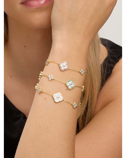 Jon Richard Natural Diamond Cut Clover Bracelet