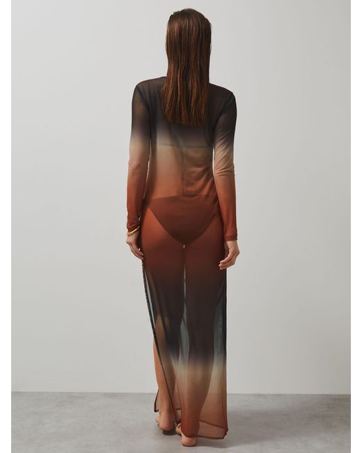 Reiss Multicolor Sienna Mclaren F1 Team Ombré Mesh Maxi Dress