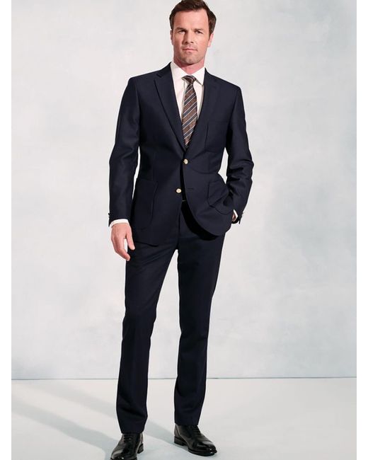 Brook Taverner Blue Wool Blend Blazer for men