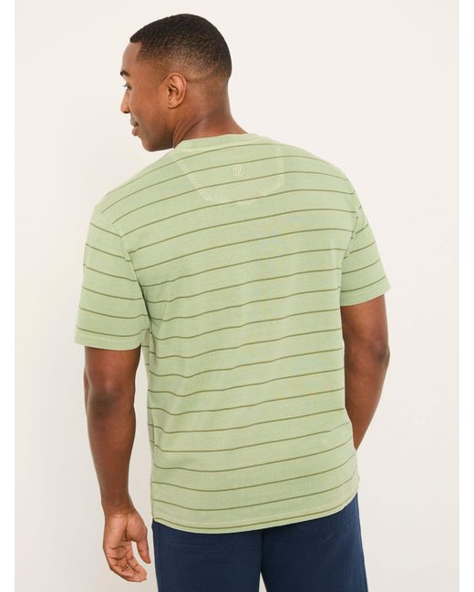 FatFace Green Fatface Compton Relaxed Fit Stripe Tshirt for men