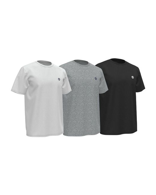 Timberland Gray Jersey Crew 100% Cotton T-Shirts 3 Pack for men