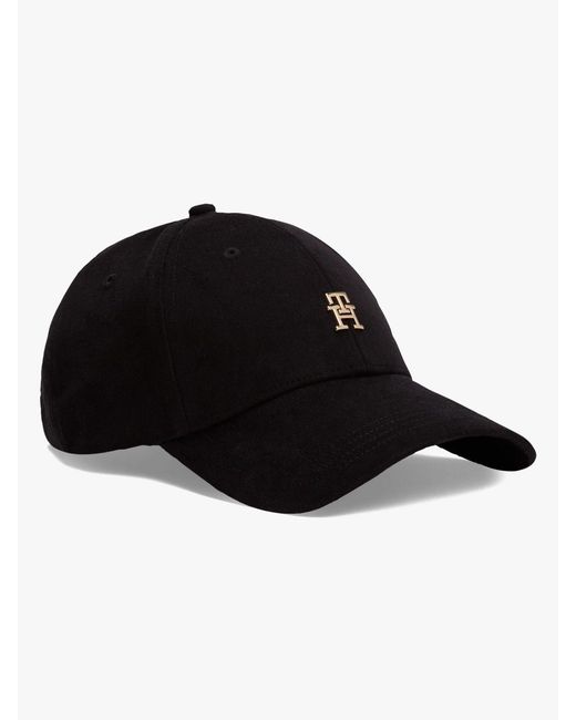 Tommy Hilfiger Black Monogram Twill Baseball Cap