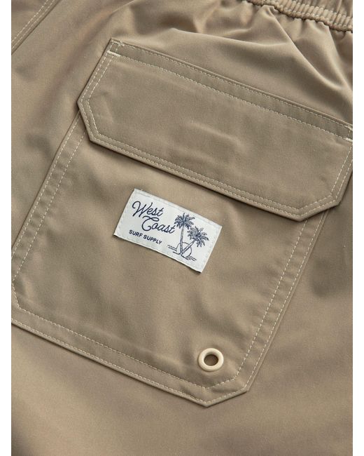 Next Natural Contrast Stitch Swim Shorts for men