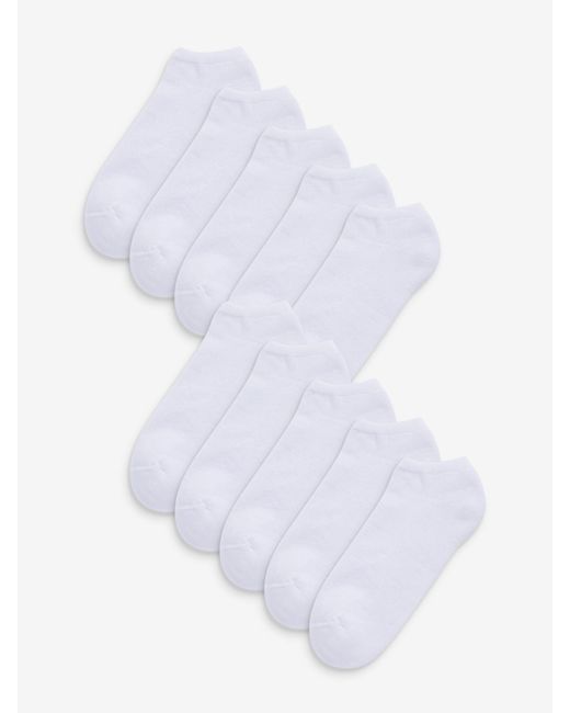 Next White Cushioned Trainers Socks 10 Pack for men
