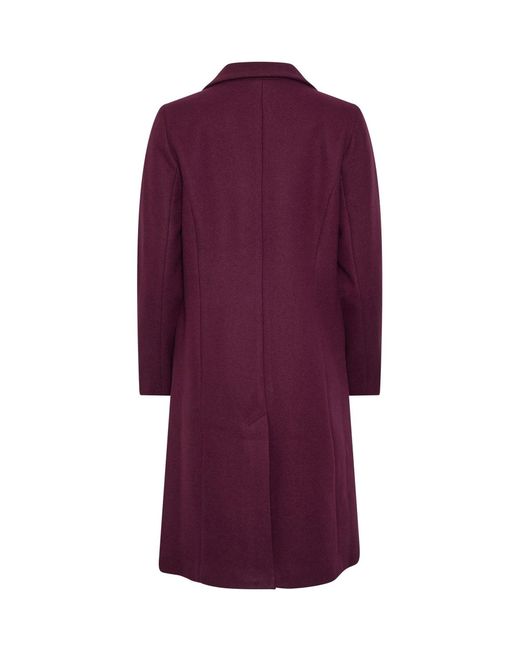 M Com Purple Button Tailored Coat