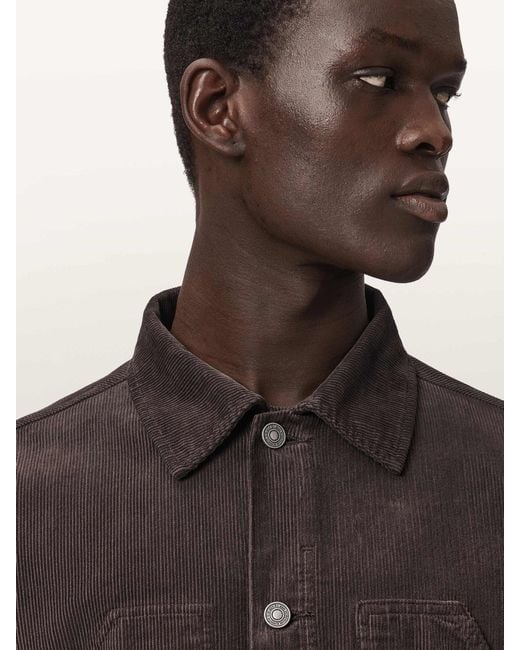 AllSaints Black Allsaints Mukesh Cord Shacket for men