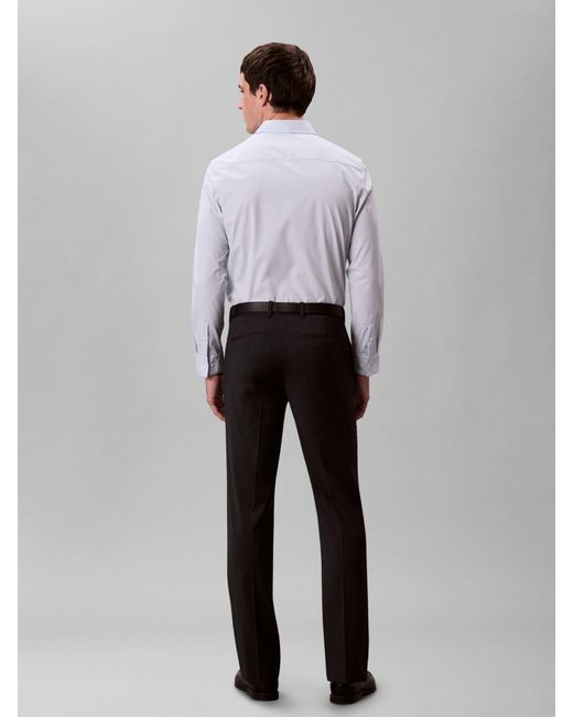 Calvin Klein White Stretch Cotton Stripe Shirt for men