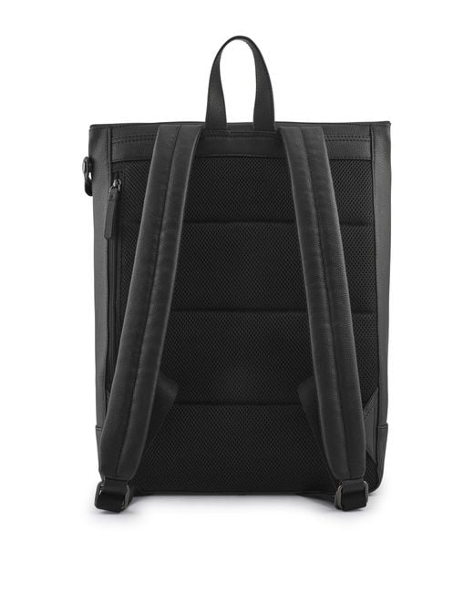 Jones Bootmaker Black Leather Uphall Backpack for men