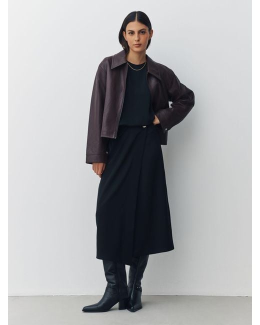 Next Black Midi Wrap Skirt