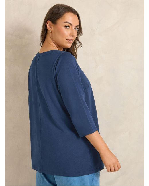 Evans Blue V-Neck Cotton Top
