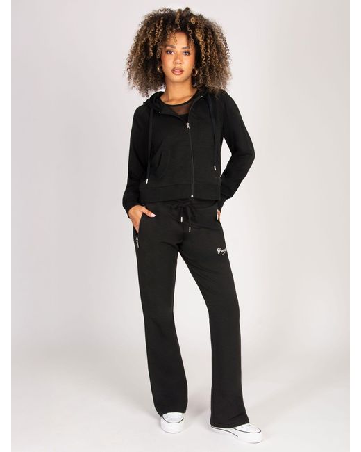 Pineapple Black Zip Pocket Flare Trousers