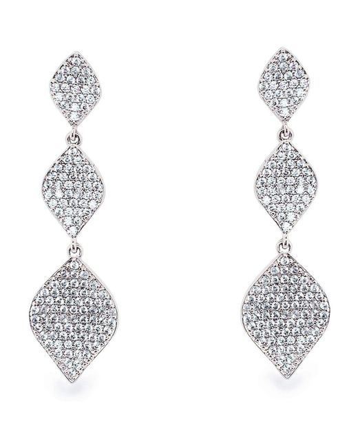 Ivory & Co. White Rochelle Crystal Pave Triple Drop Earrings