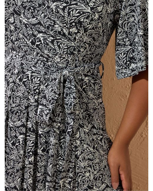 Yours Curve Gray Wrap Dress