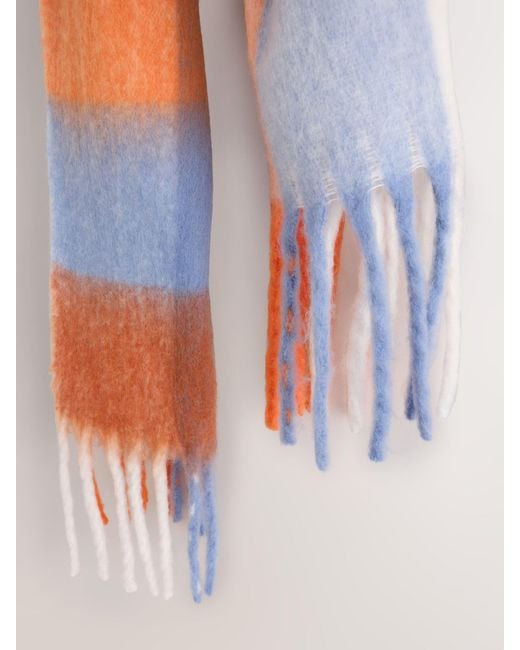 Next Orange Checked Heavyweight Blanket Scarf