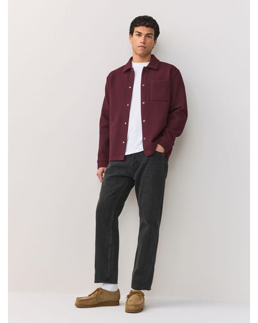 Next Purple Diagonal Texture Jersey Shacket for men