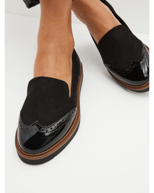 Next Black Forever Comfort Loafer Mit Budapester-Design Und Dicker Sohle
