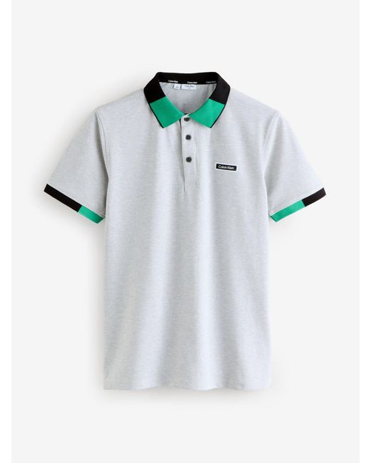 Calvin Klein White Madison Polo Shirt for men