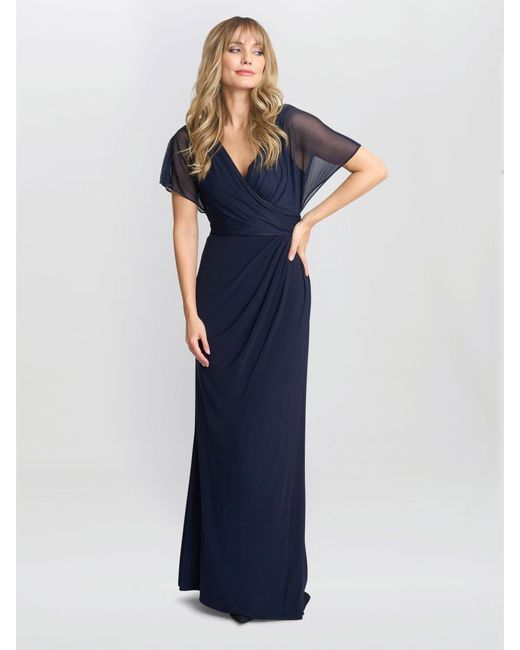 Gina Bacconi Blue Elliot Jersey Maxi Dress