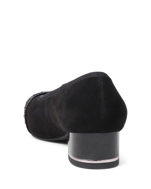 Pavers Black Wide Fit Slip-On Court Shoes