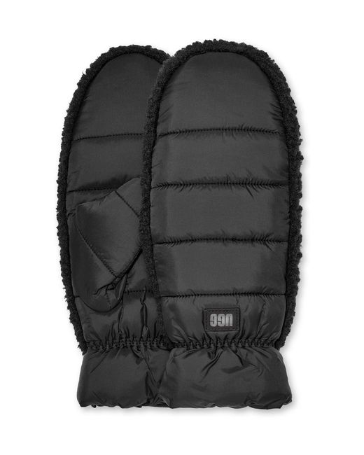 Ugg Black Fluff Mitten Gloves