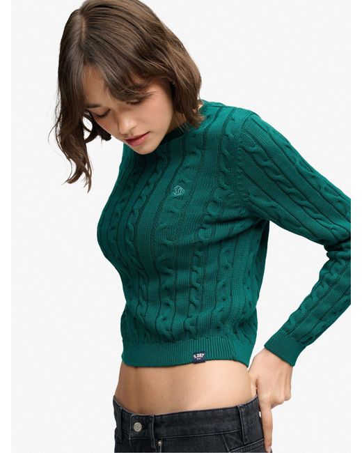 Superdry Green Essentials Cable Jumper