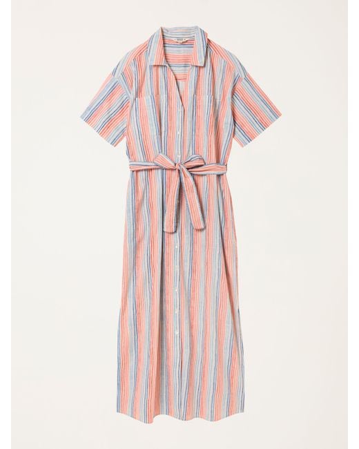 FatFace Natural Fatface Susie Regular Stripe Shirt Dress