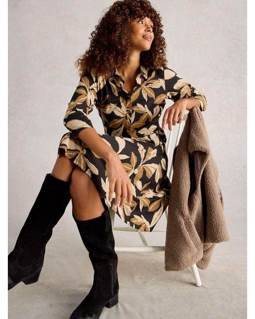 White Stuff Black Ria Jersey Shirt Dress