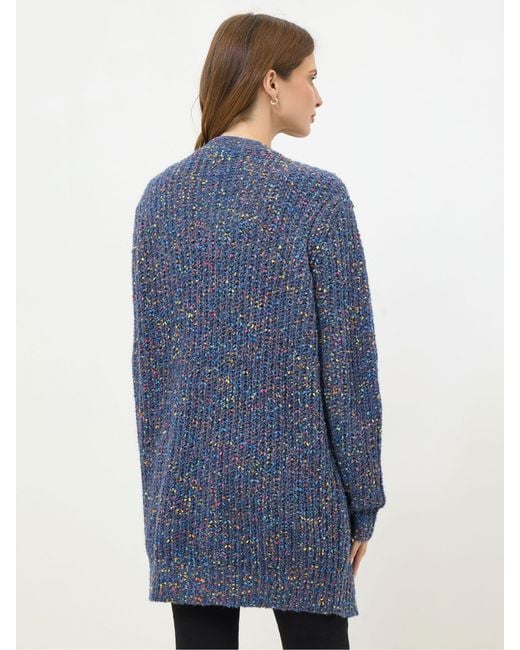M Com Blue Chunky Cable Cardigan