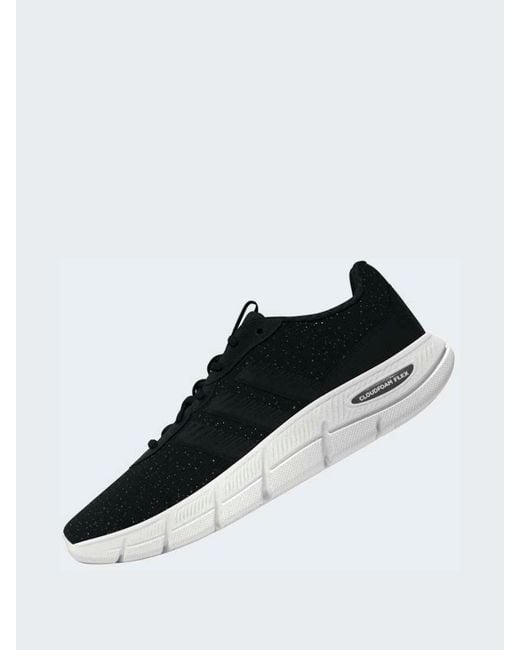 Adidas White Cloudfoam Flex Laceless Wide Fit Trainers
