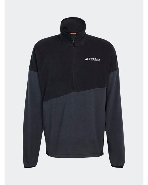 Adidas Originals Blue Adidas Terrex Multi Climawarm Anorak Fleece for men