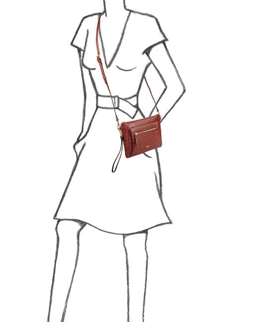 Osprey Red The Ruby Clutch Aus Leder, Cognac
