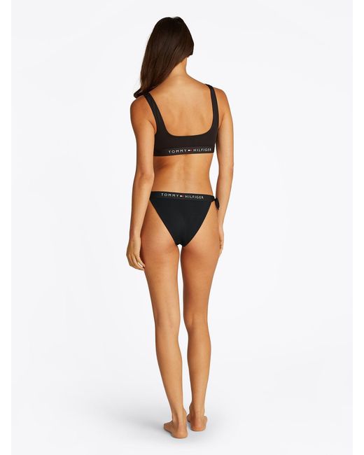 Tommy Hilfiger Black Side Tie Cheeky Bikini Bottoms