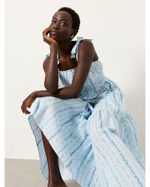 FatFace Blue Fatface Martha Regular Stripe Midi Dress