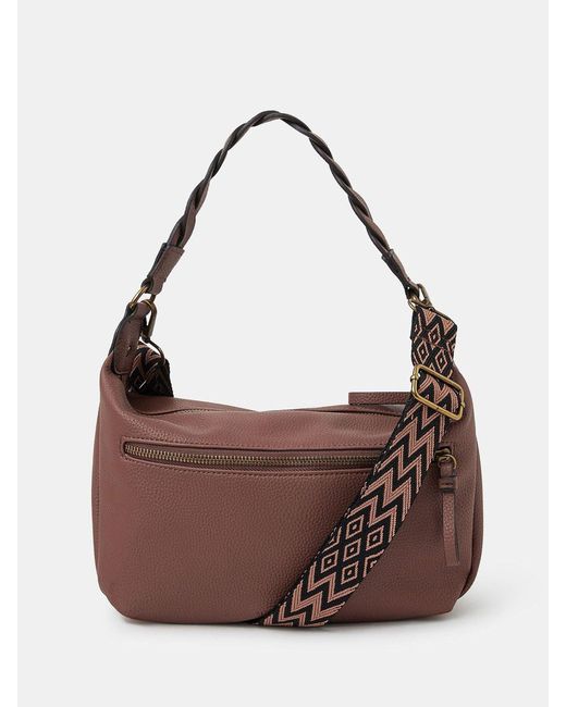 Accessorize Brown Multi Strap Cross-Body Bag
