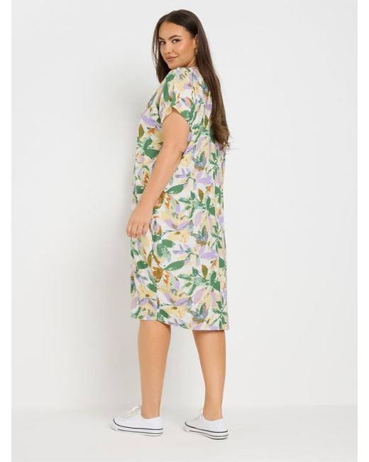 Yours Curve Green Pleated Front Dress