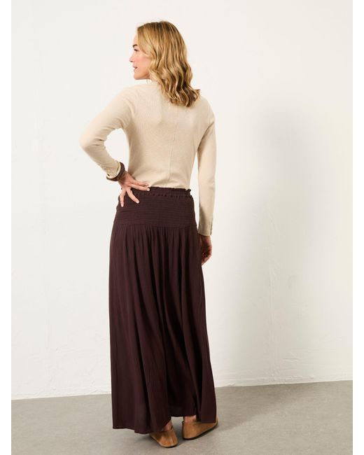 FatFace Natural Fatface Harper 100% Cotton Pleated Maxi Skirt