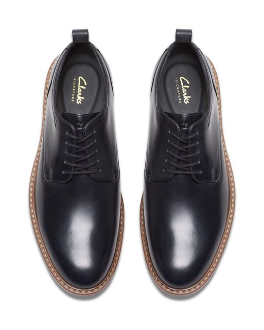 Clarks Standard Fit (G) Leather Aldwin Shoes in Black für Herren