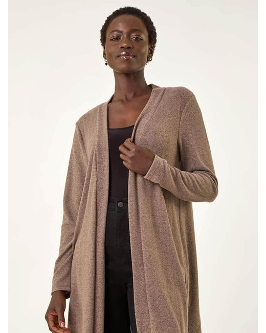 Roman Brown Longline Knit Cardigan