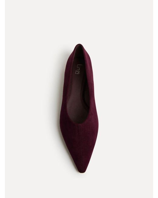 Linzi Red Direct Point Toe Flat Ballet Pumps