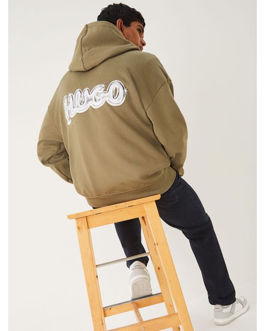 HUGO Green Bubble Logo Hoodie for men